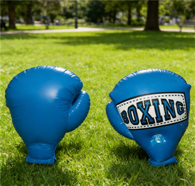 Des gants de boxe gonflables géants explosent