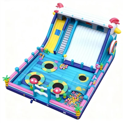 Parc d'attractions gonflable pour le divertissement