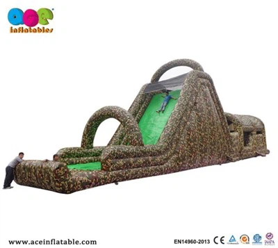 Grand parcours d'obstacles gonflable d'assaut de camouflage humide et sec